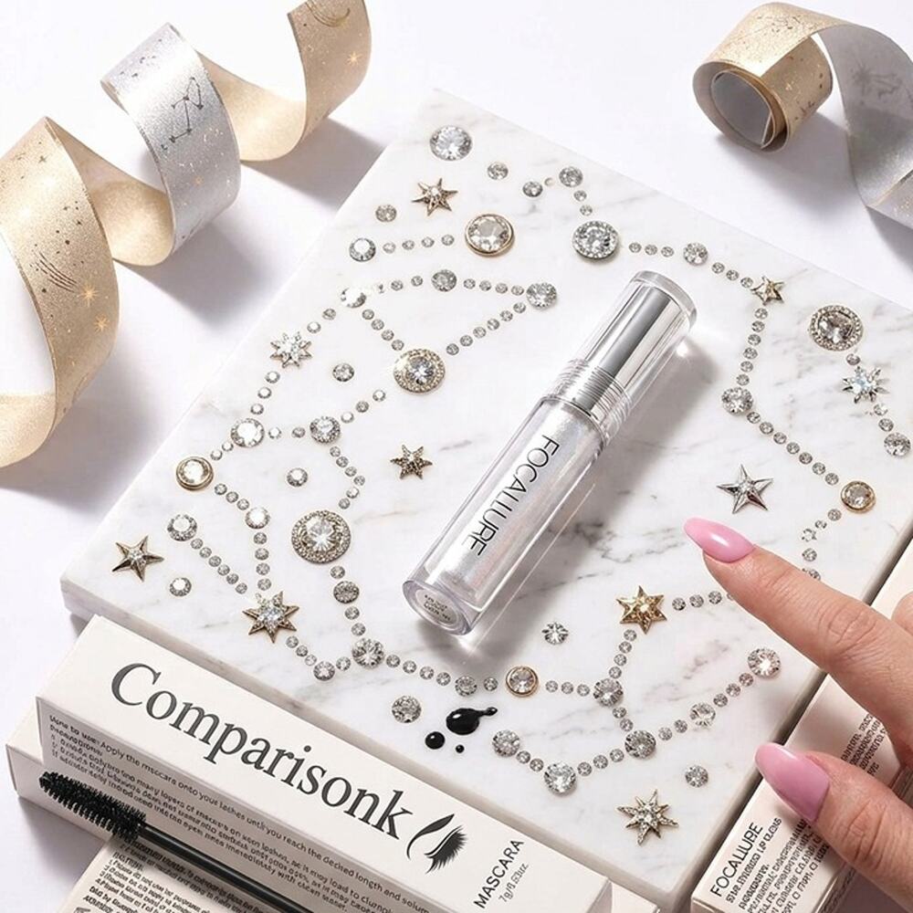 NIB Focallure Shimmer Lip Gloss & Comparisonk Tubing Mascara Makeup Bundle Set